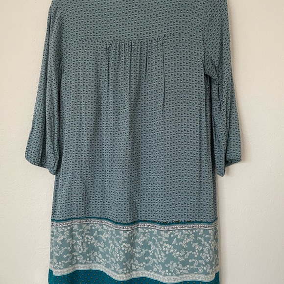 Old Navy Cute + Casual Blue Patterned Floral Long Sleeve Mini Dress XS - Picture 2 of 4